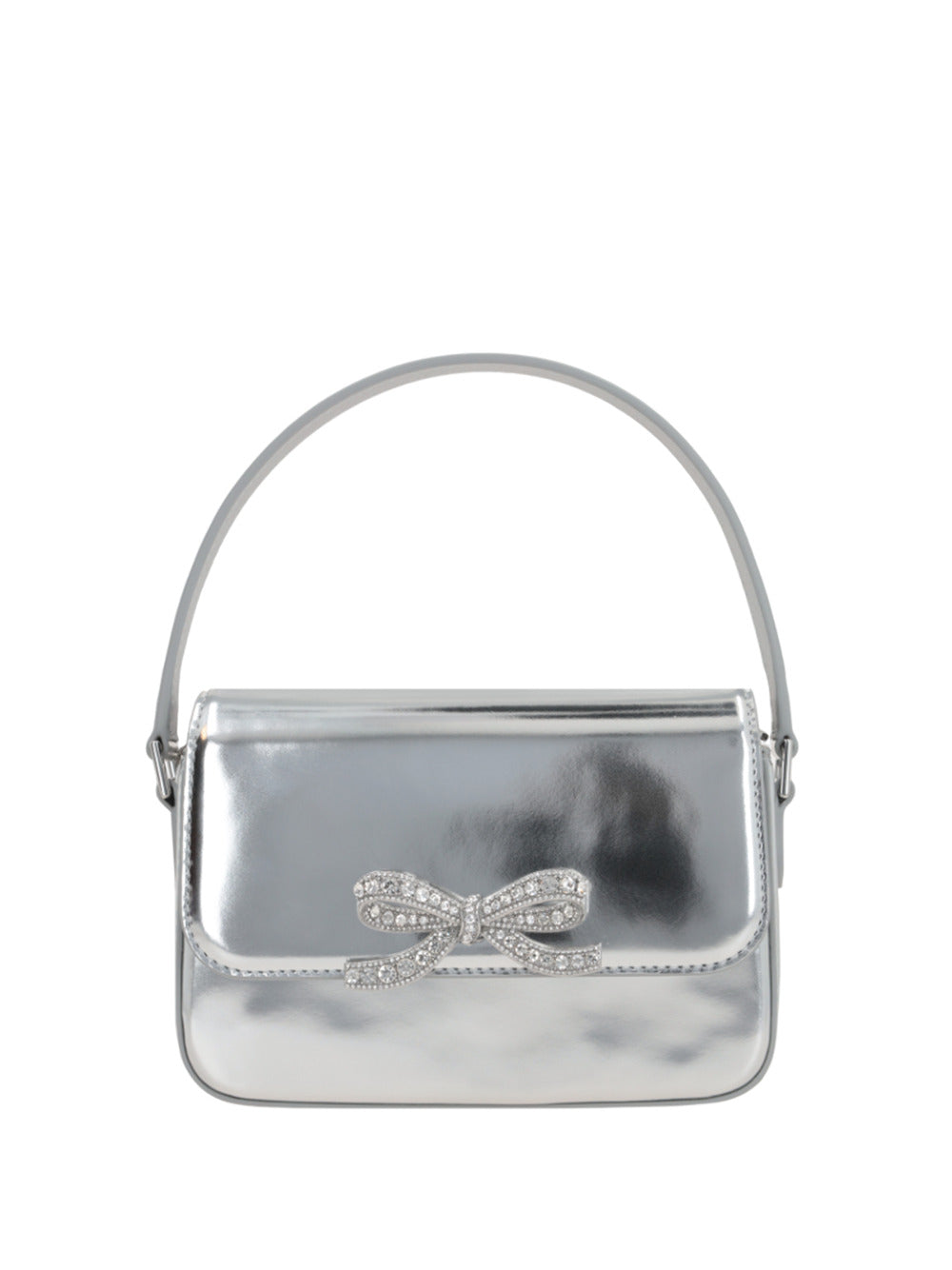 Silver leather micro bag