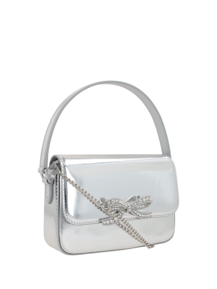 Silver leather micro bag