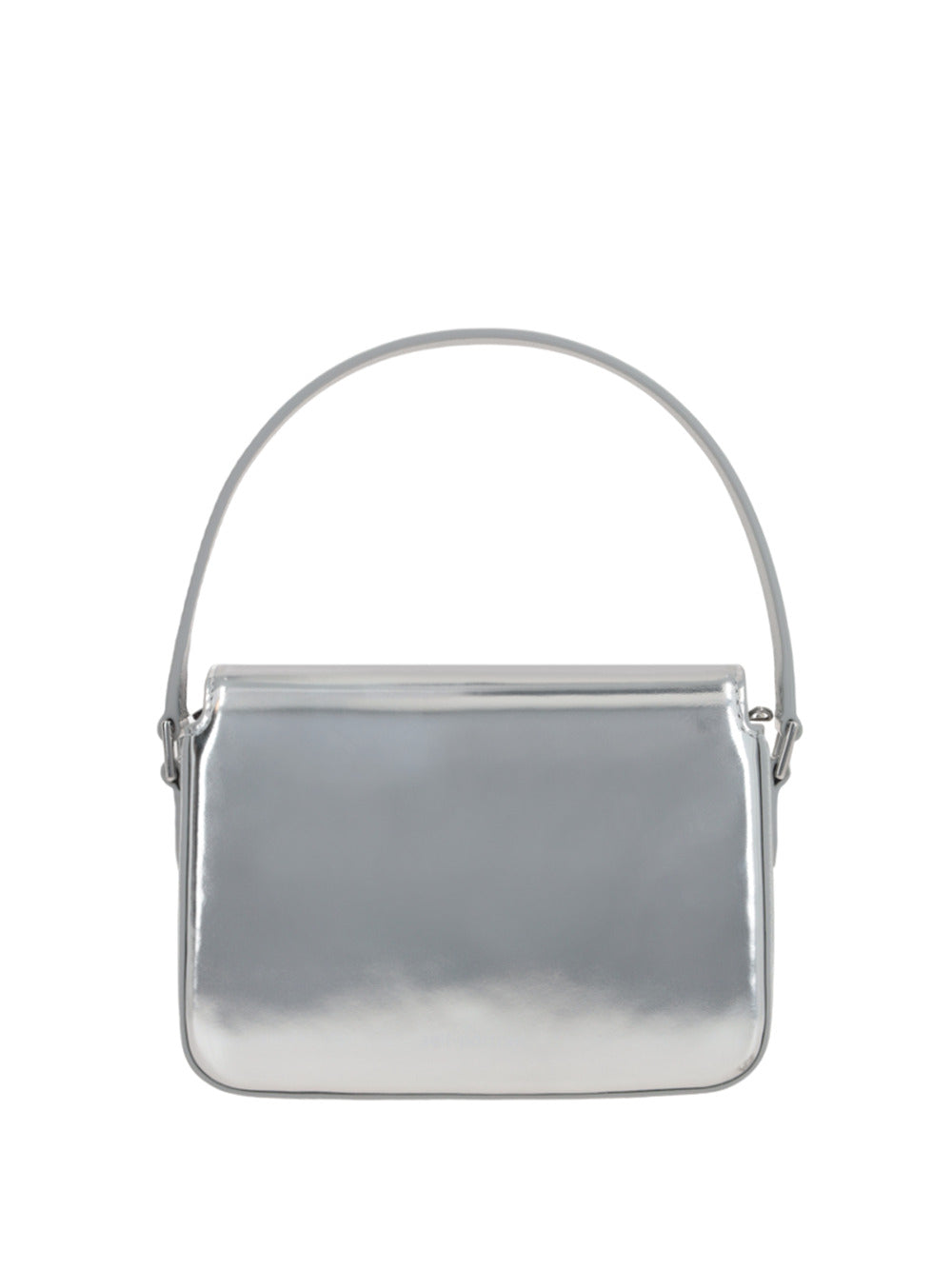 Silver leather micro bag