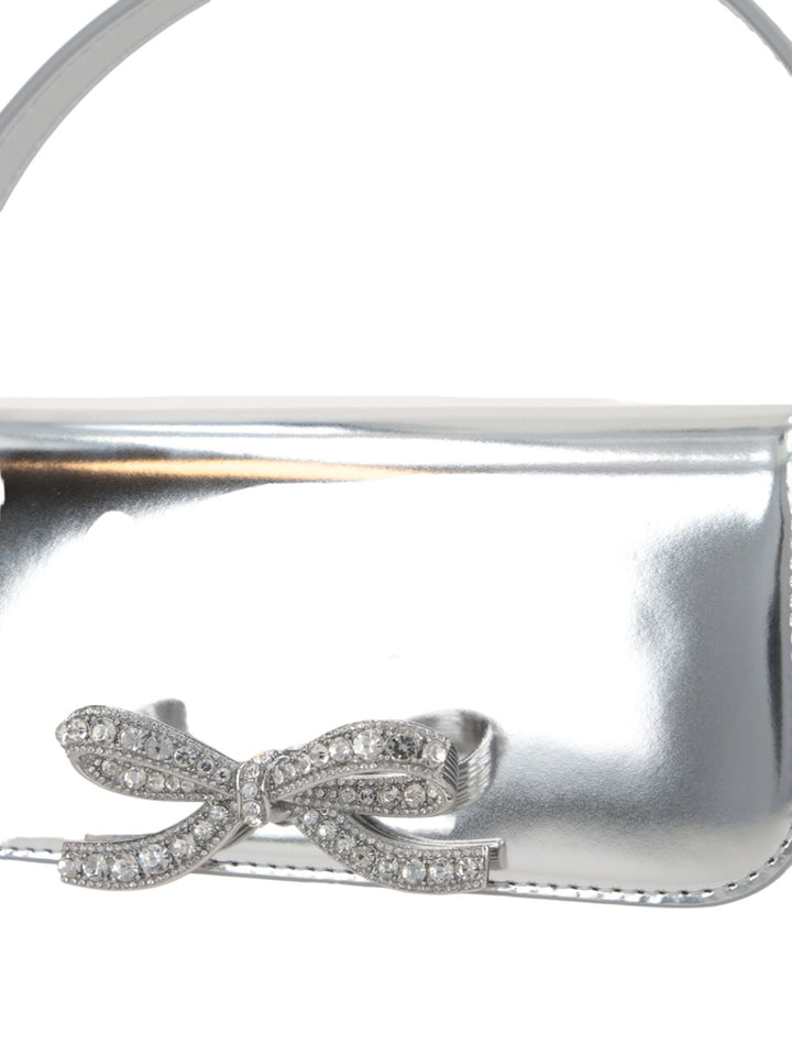 Silver leather micro bag