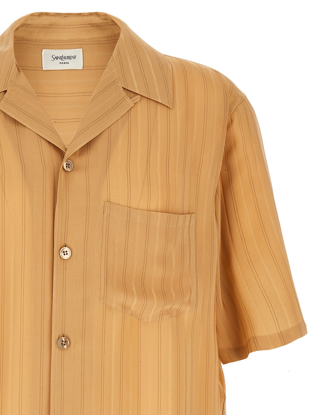 Saint Laurent Striped Silk Shirt Shirt and Blouse - Beige | 6269bd03adf27ee158556dfb845768e2cc9cf7a6