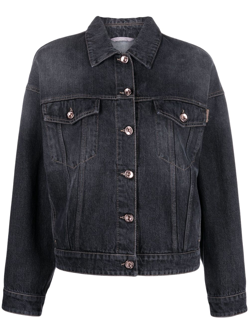 Denim jacket with Authentic Monili decoration