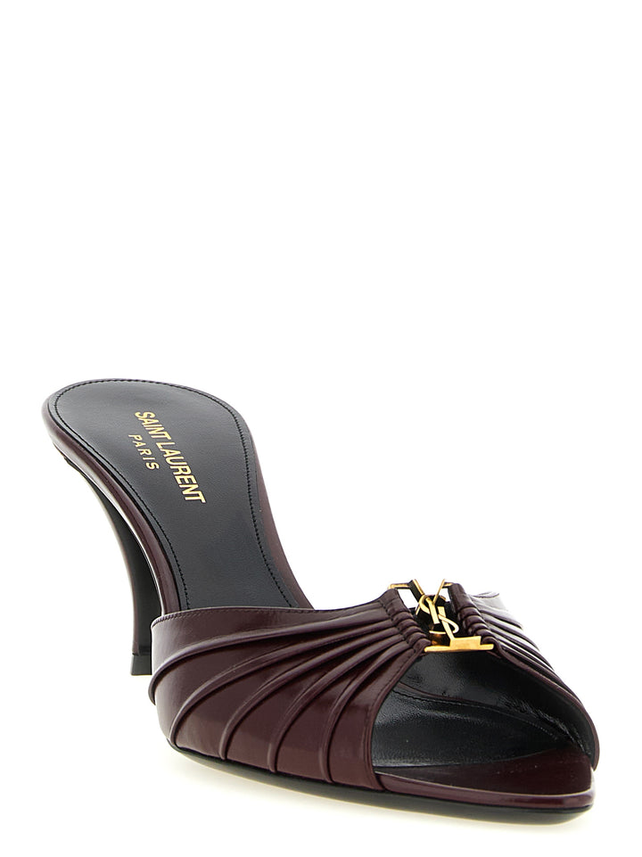 Saint Laurent Babylone Sandals - Bordeaux | 000fc1aca420b80b8e15672c9562a5153a4a202d