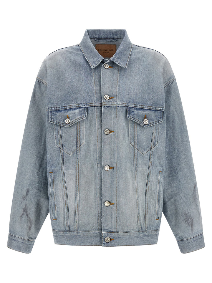Balenciaga Masking Tape Puffer Jackets - Light Blue | 979b5477bfebd0d392c7bf0df4499152be6b780d