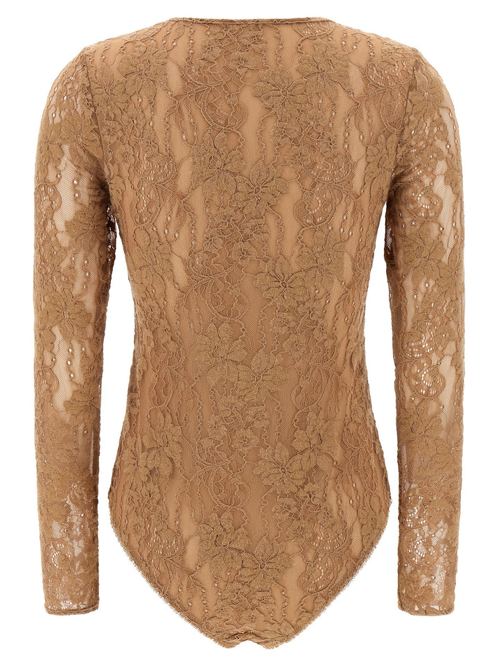 Zimmermann Lace Bodysuit Tops - Beige | 92fb21ab20616edd2daaa4118a3af618b5b6e031