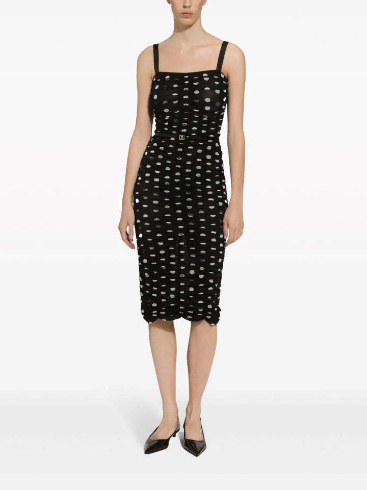 Polka dot midi dress