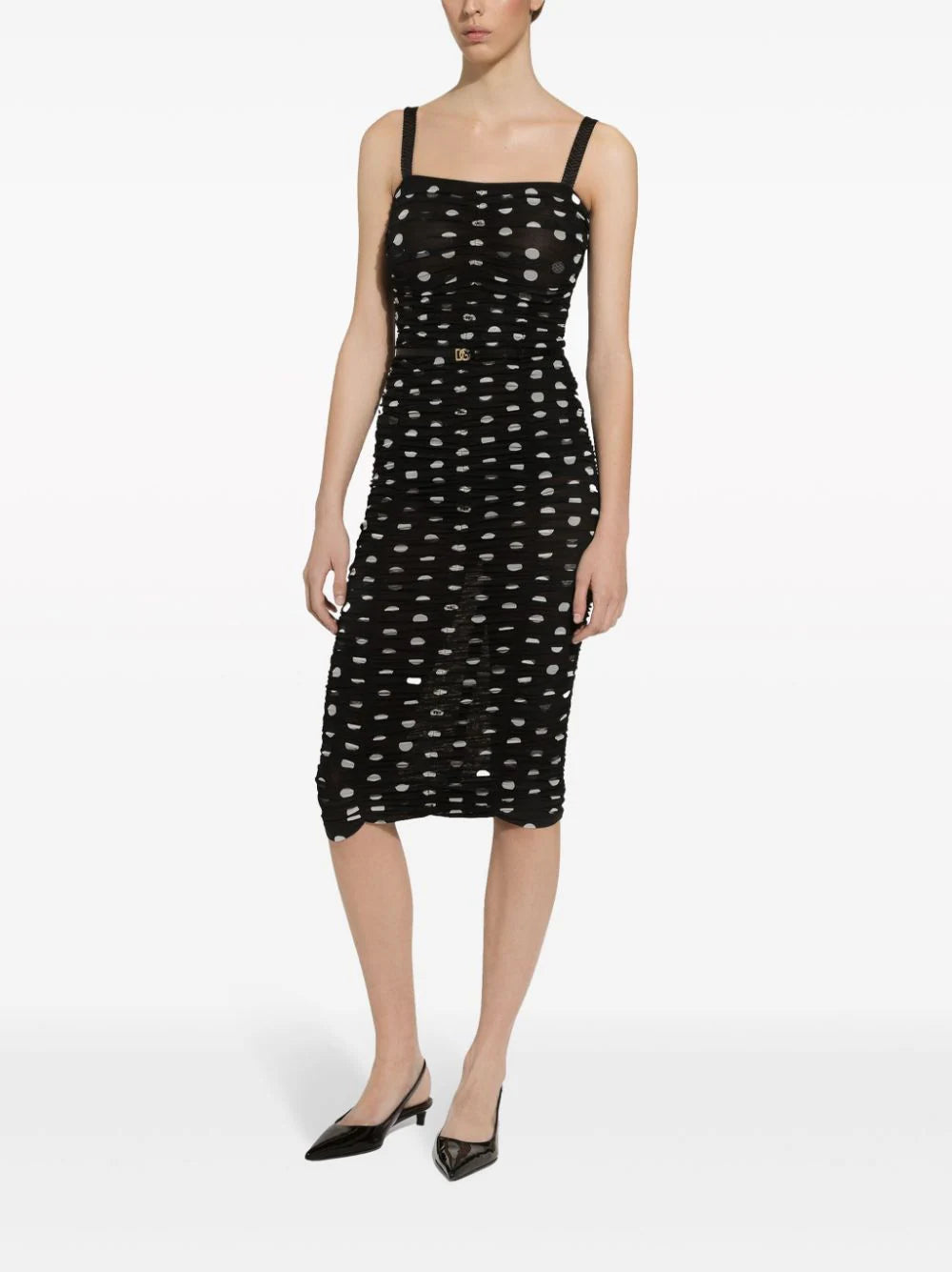 Polka dot midi dress