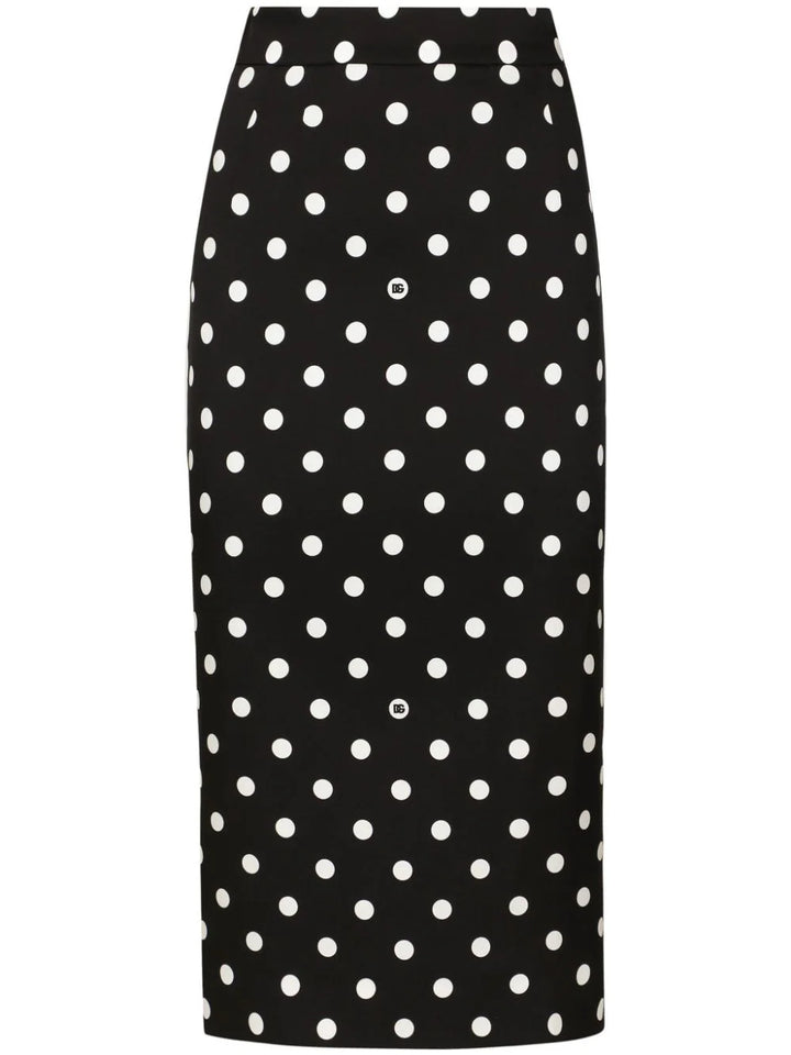 Polka dot pencil skirt