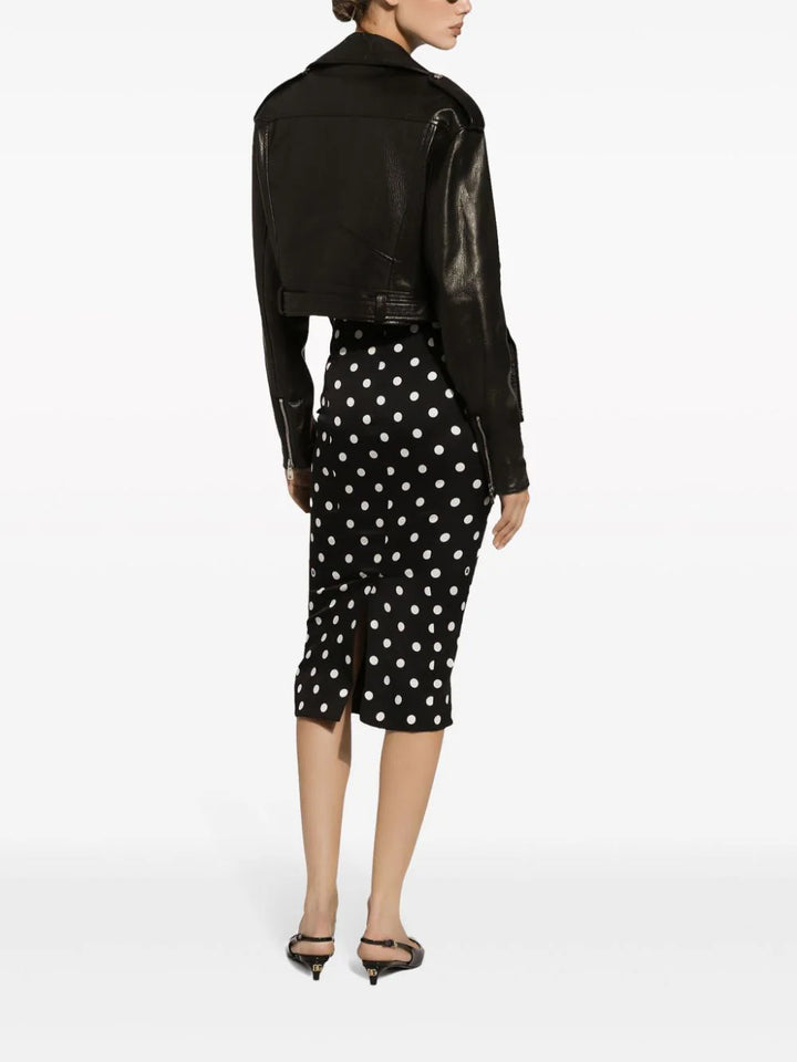 Polka dot pencil skirt