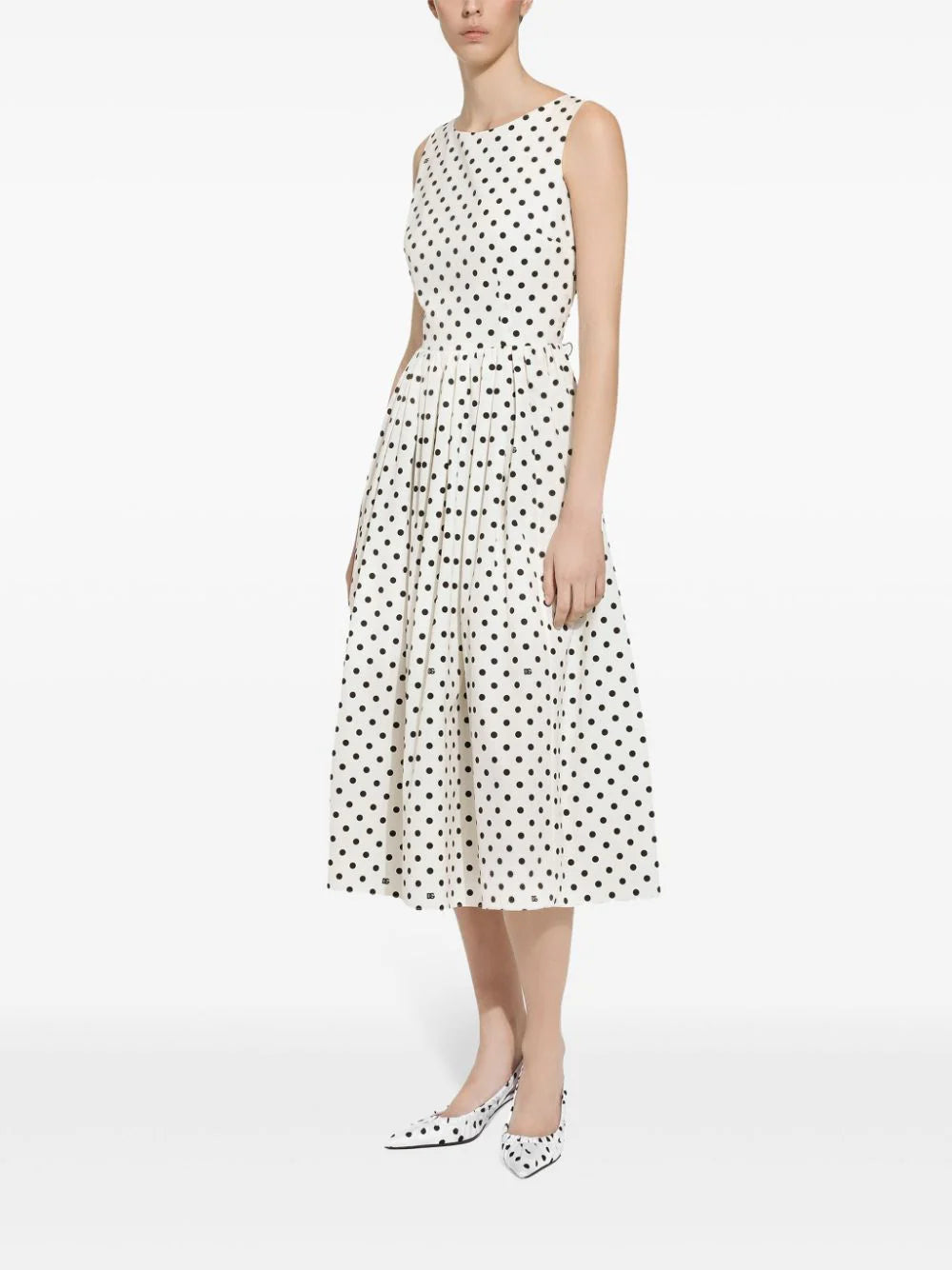 Polka dot midi dress