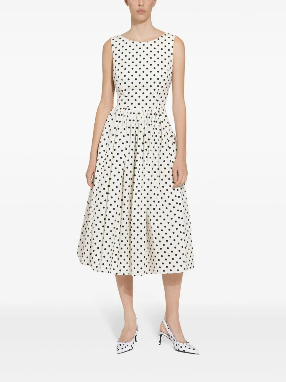 Polka dot midi dress