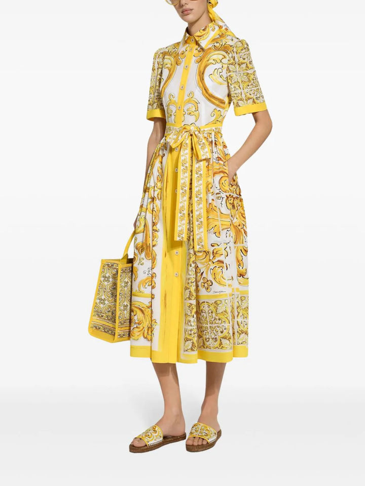 Shirtdress with majolica print