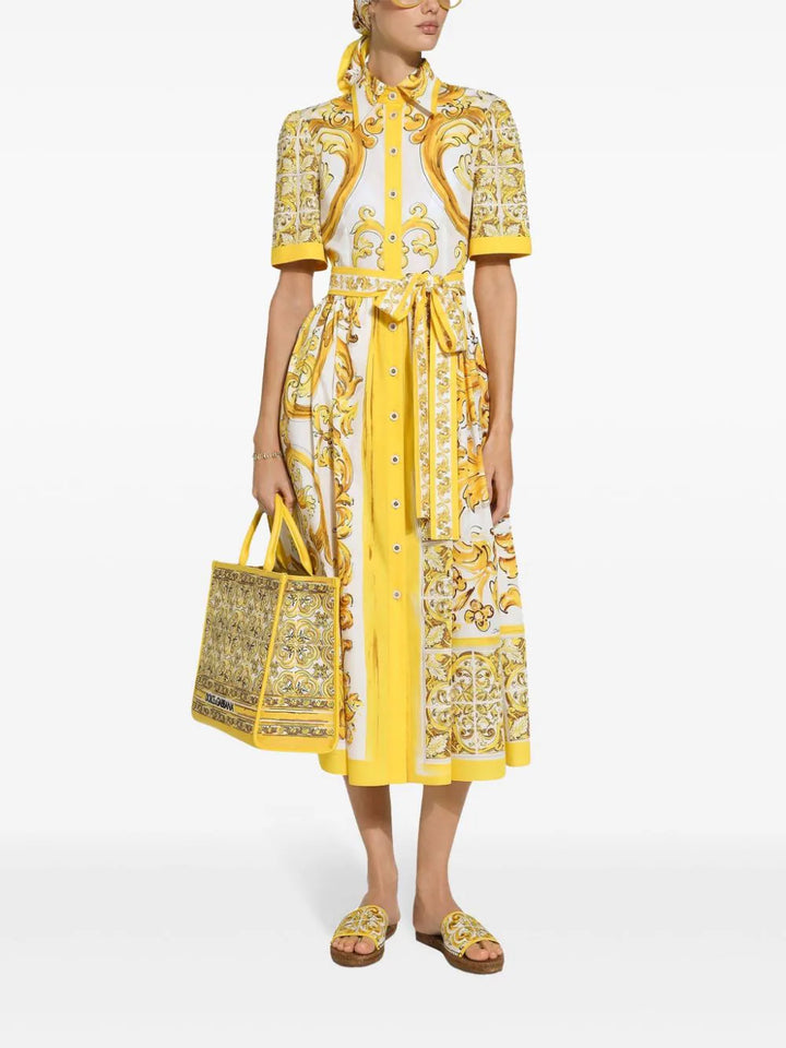 Shirtdress with majolica print