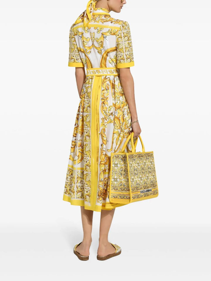 Shirtdress with majolica print