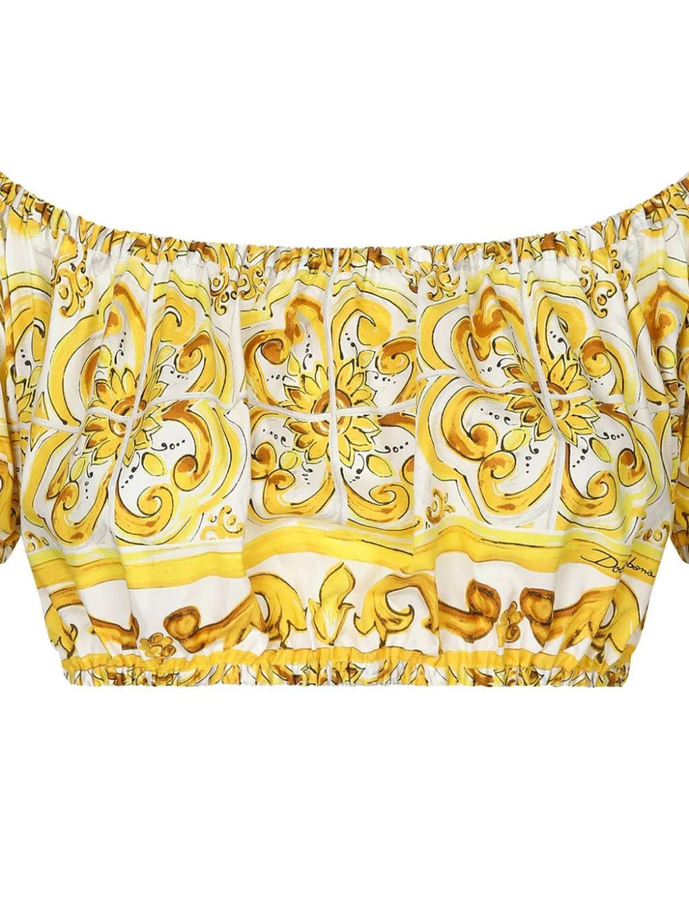 Crop top with majolica print