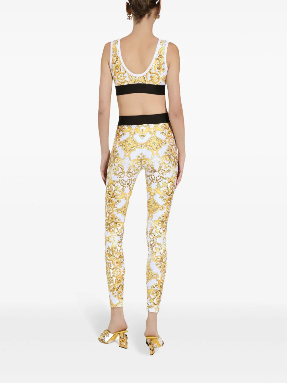 Leggings with majolica print