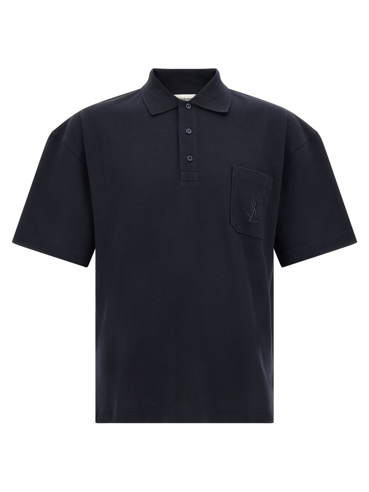 Saint Laurent Cassandre Polo - Blue | be519fc64dbec7ac6c1874792f43f3defa420e78