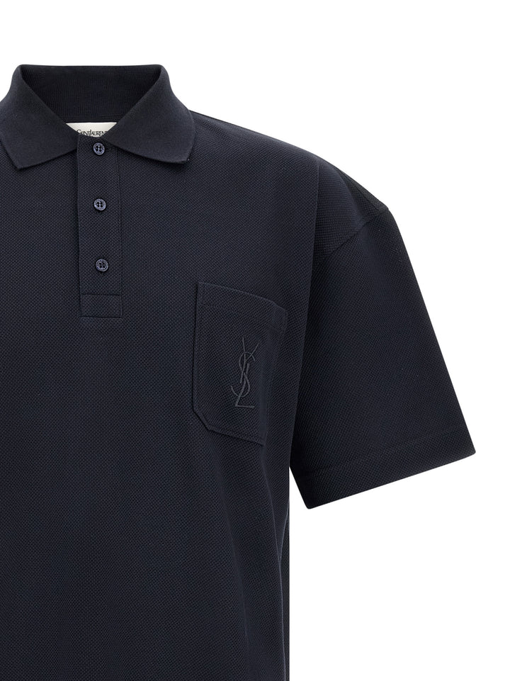 Saint Laurent Cassandre Polo - Blue | 1f67c71cea60c839f588b2d6e8fdefffd8bef5cd