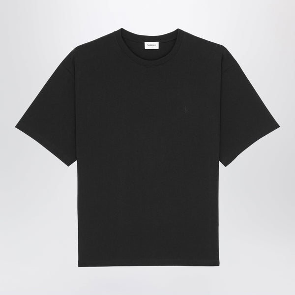 Black Oversized Cotton T-Shirt With Cassandre Logo
