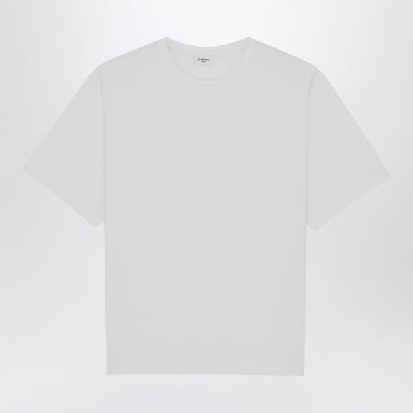 White Oversized Cotton T-Shirt With Cassandre Logo