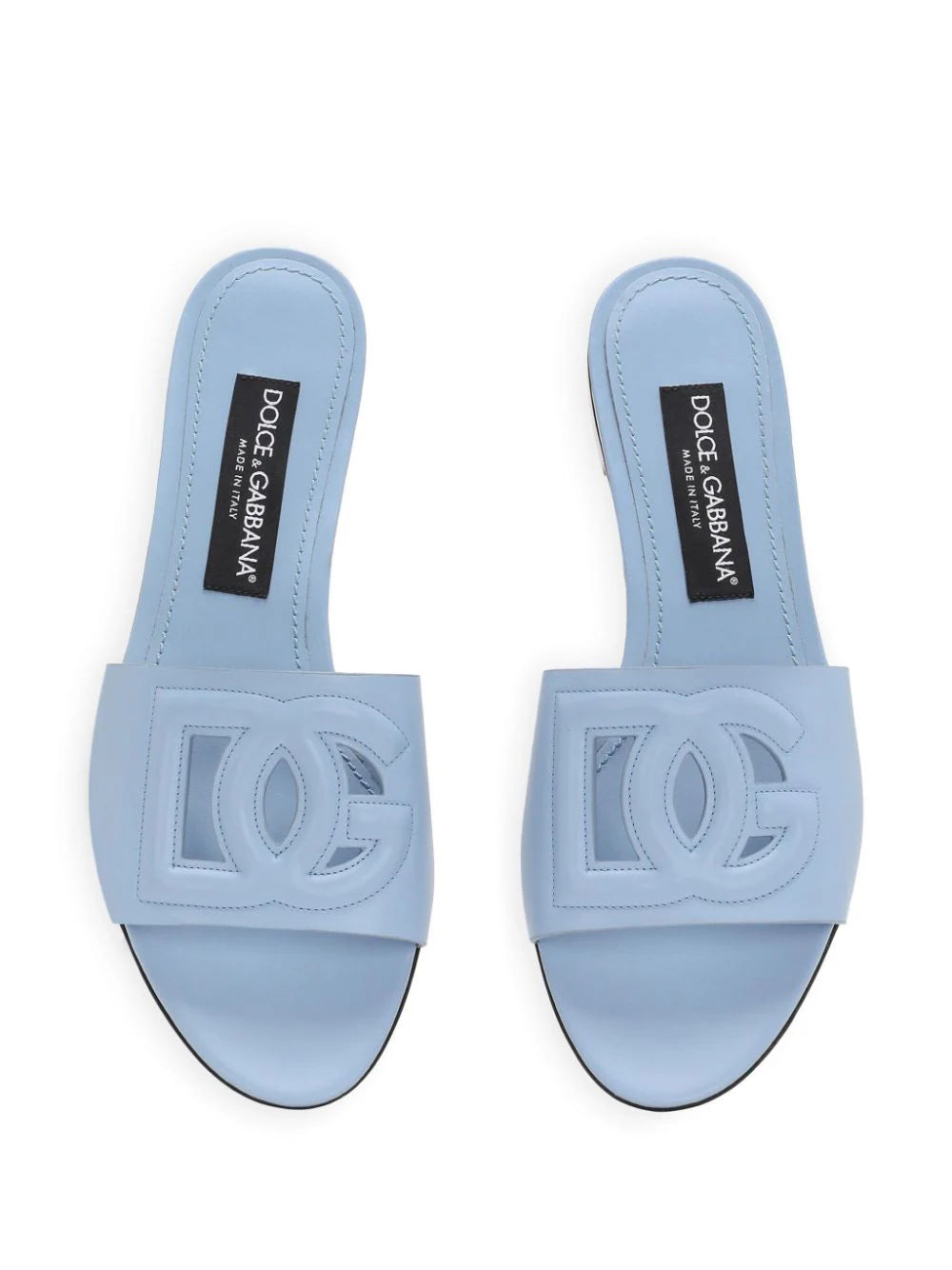 Slide sandals with embossed logo