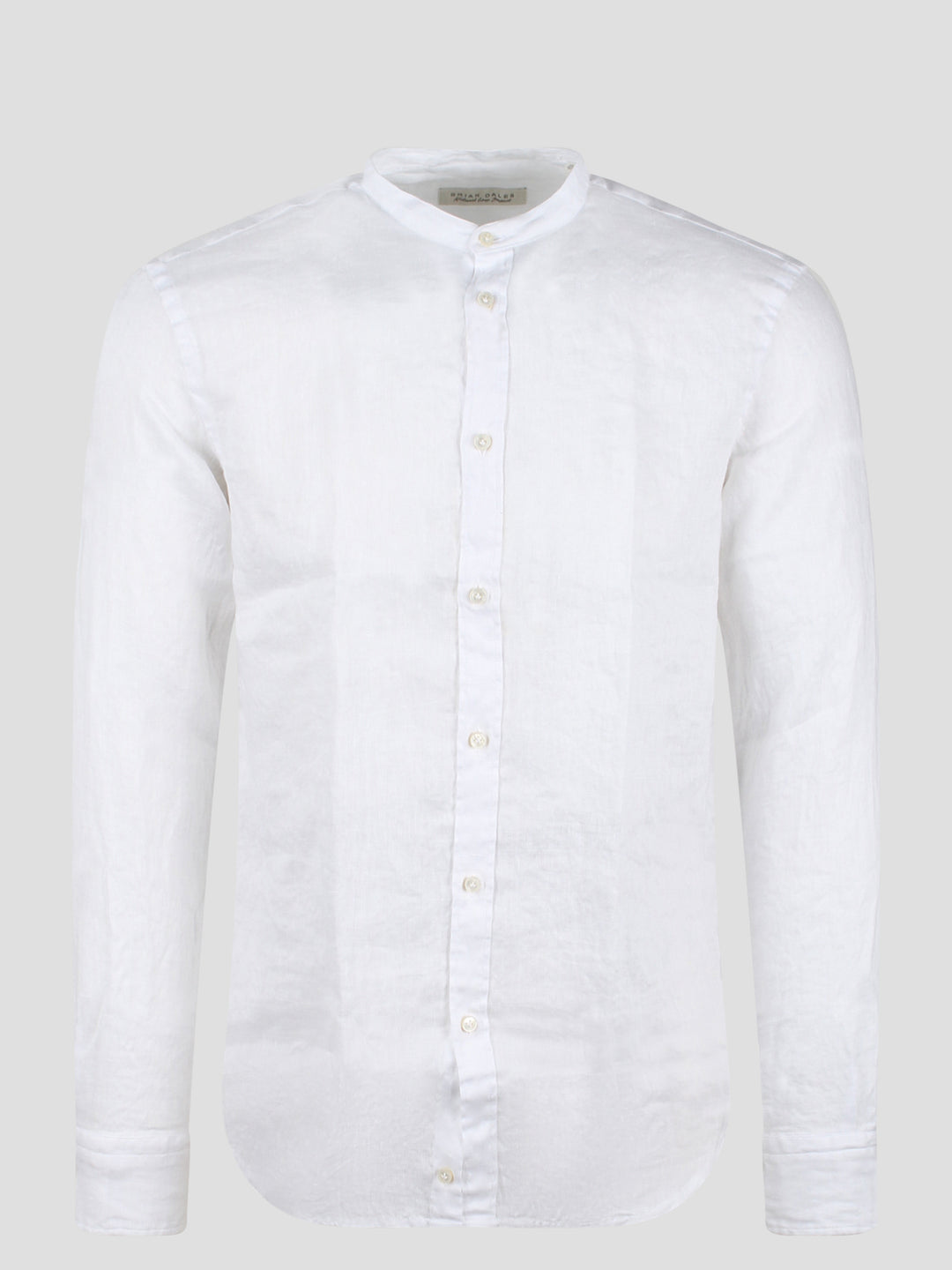 Mandarin collar linen shirt