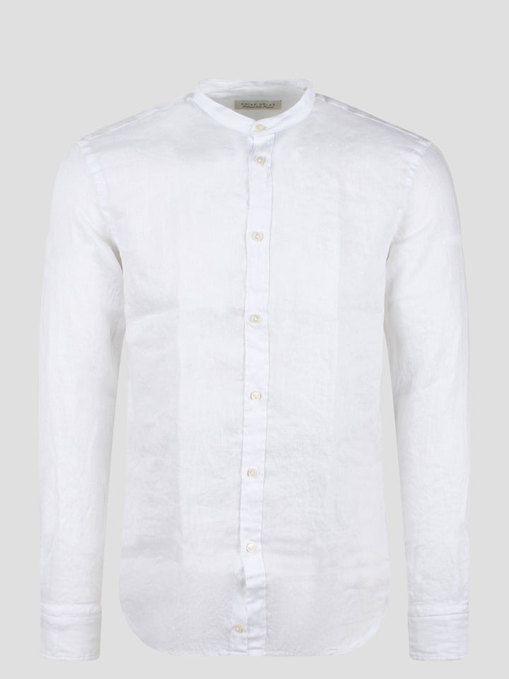 Mandarin collar linen shirt