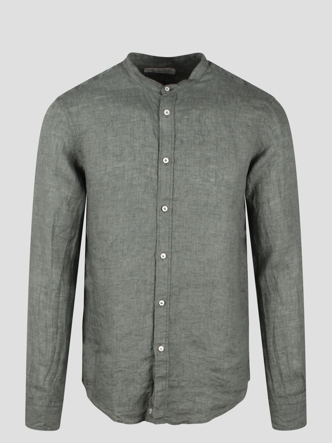 Mandarin collar linen shirt