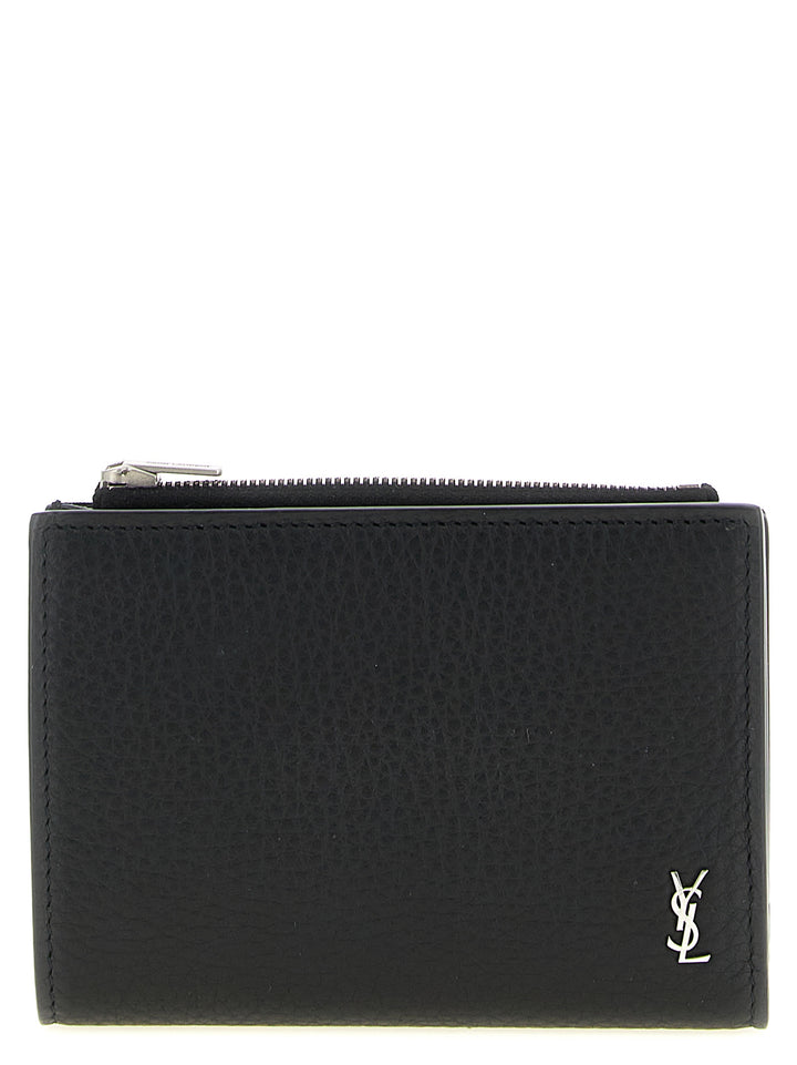 Saint Laurent Tiny Cassandre Wallets and Card Holders - Black | 73f7b65c2aa3edf7bc9fbc08ab70cfba9f8ddc26
