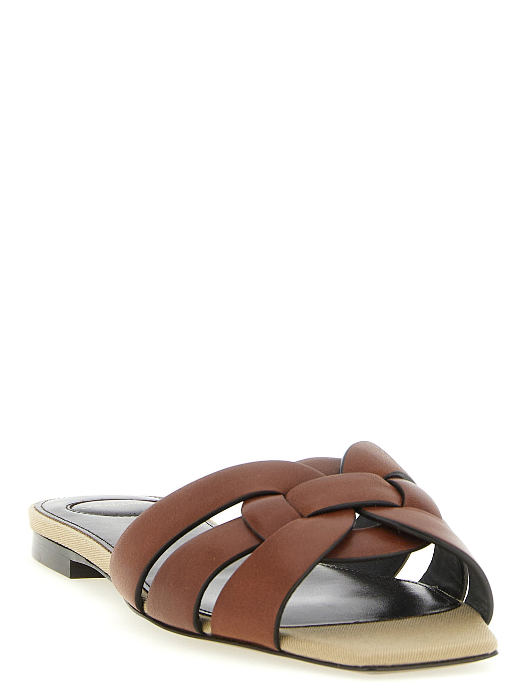 Saint Laurent Tribute Sandals - Brown | 9a6bea6d7a6893310e5744ab59043df646a24b88