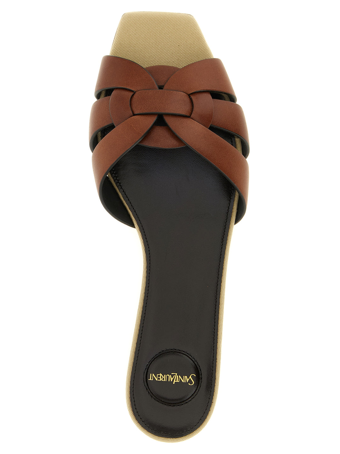 Saint Laurent Tribute Sandals - Brown | 299d1b34d500a15894cd07eb470e9600067a9f46