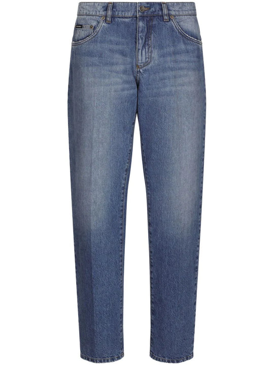Straight Mid-Rise Jeans