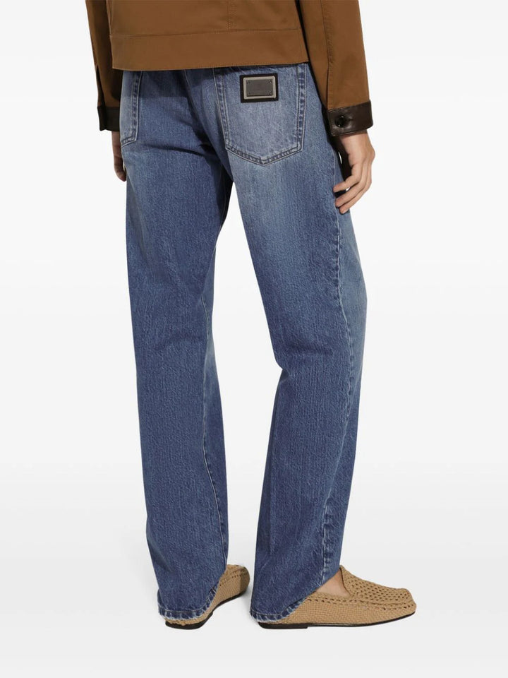 Straight mid-rise jeans