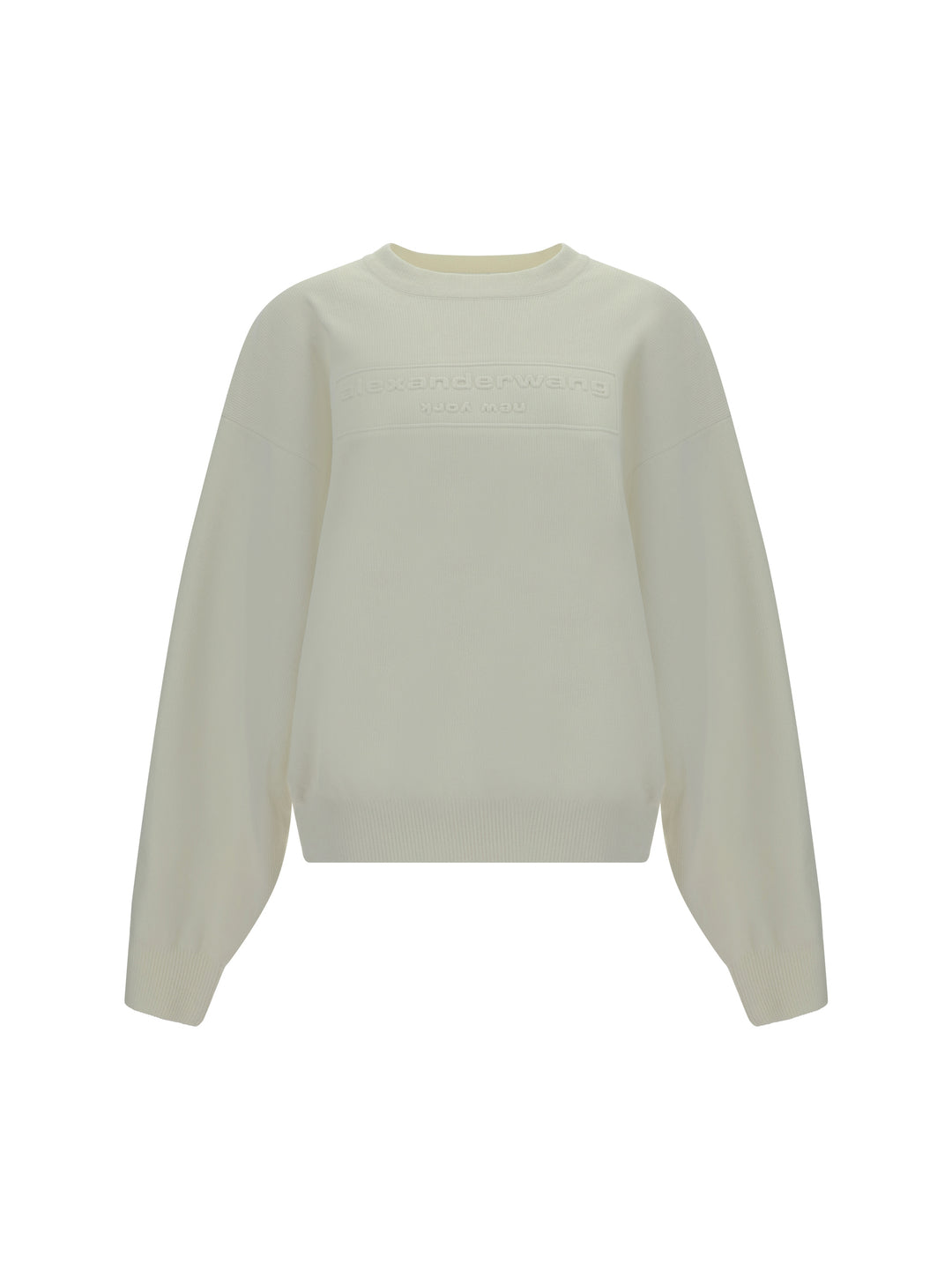 EMBOSSED LOGO RIBBED PULLOVER