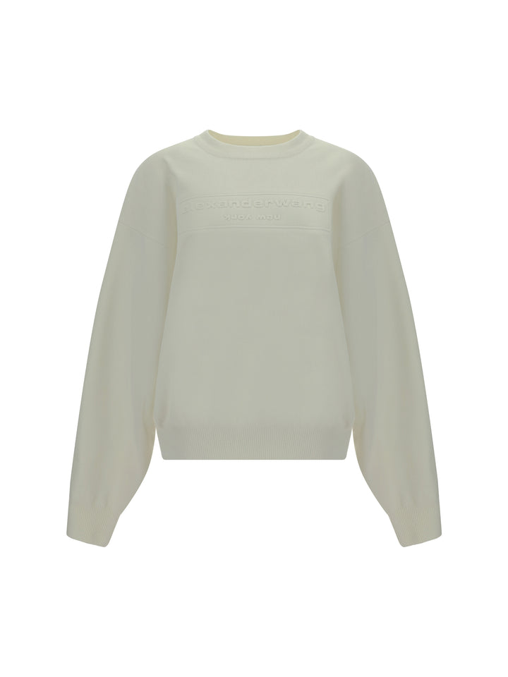 EMBOSSED LOGO RIBBED PULLOVER