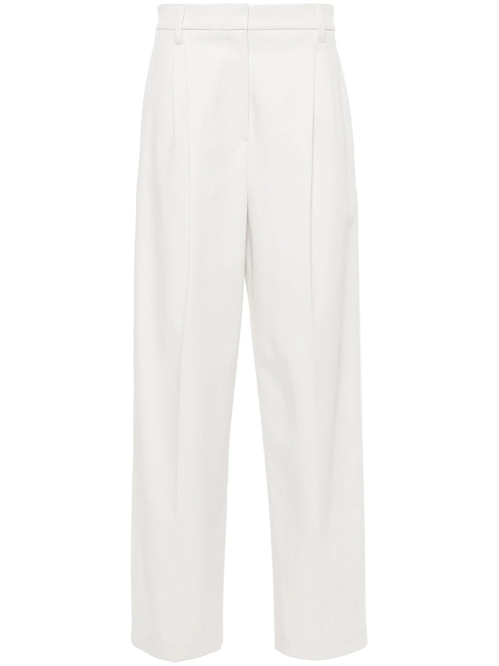 Straight trousers with pleats