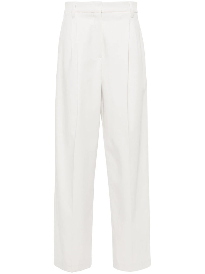 Straight trousers with pleats