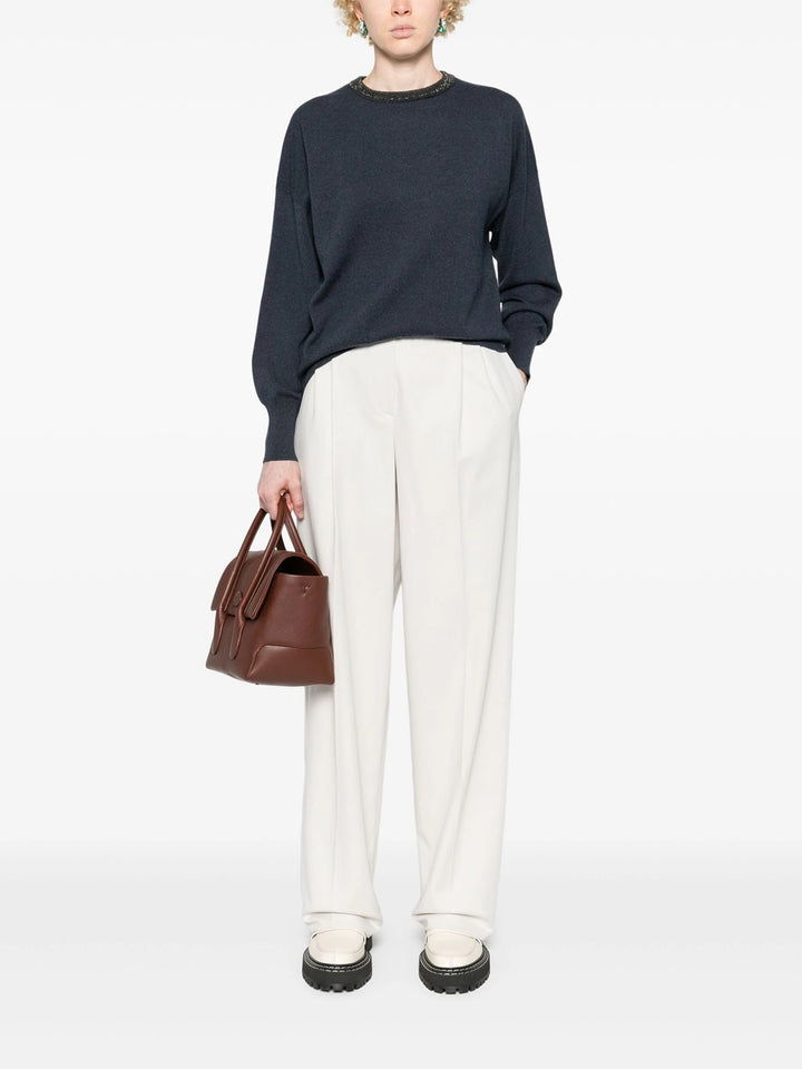 Straight trousers with pleats