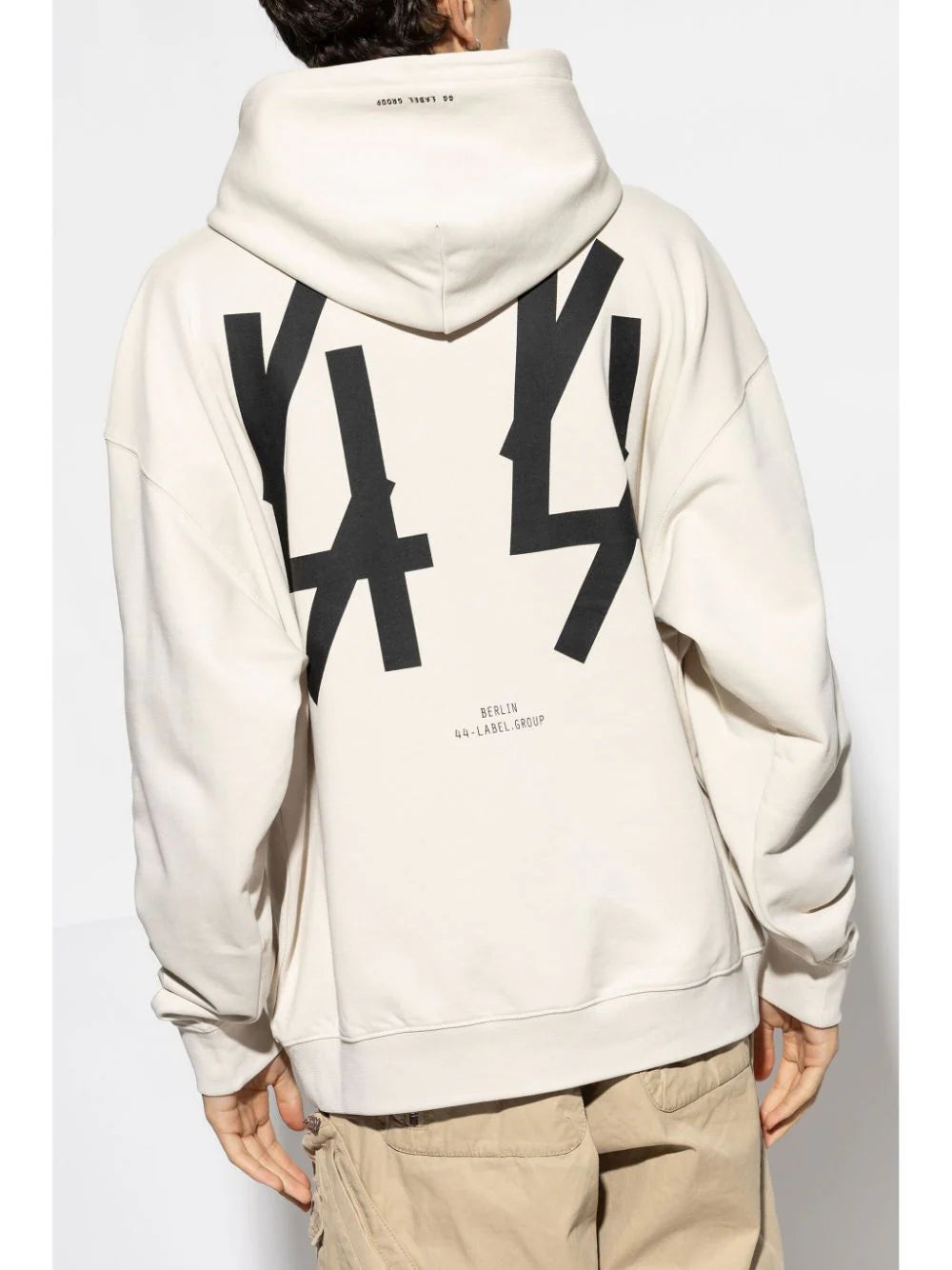 hooded sweatshirt with logo print on the back