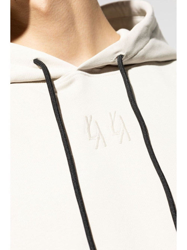 hooded sweatshirt with logo print on the back