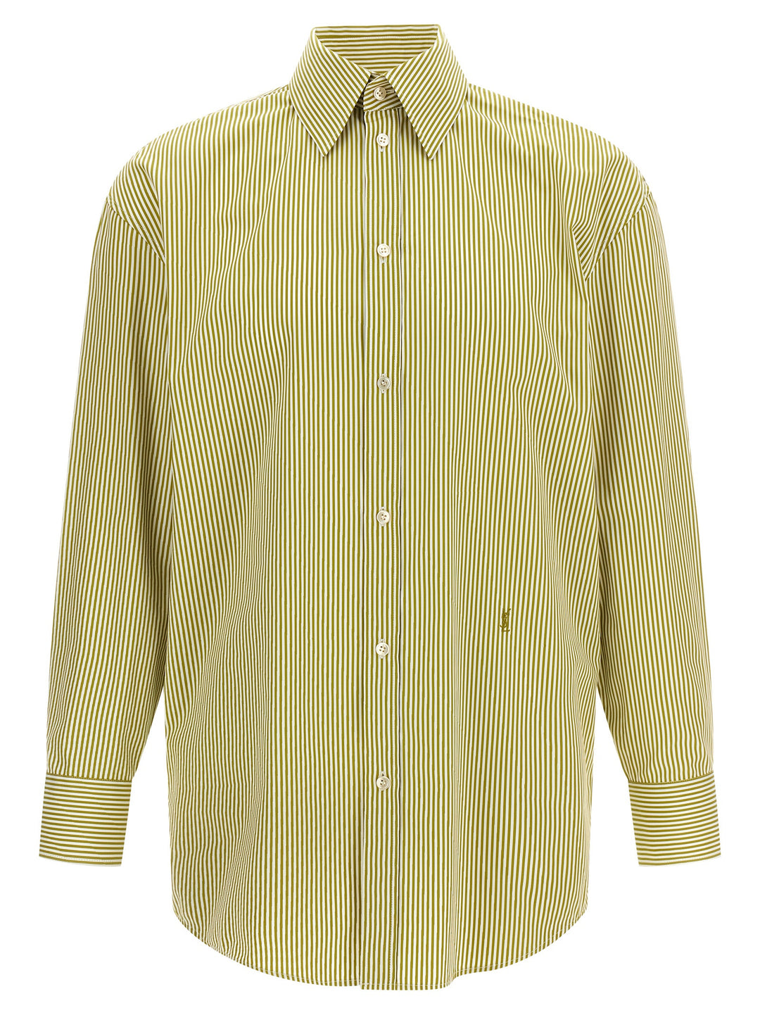 Saint Laurent Striped Shirt Shirt and Blouse - Green | 7c907f73ad9cb31f2db71e7518007706dd7f6f45
