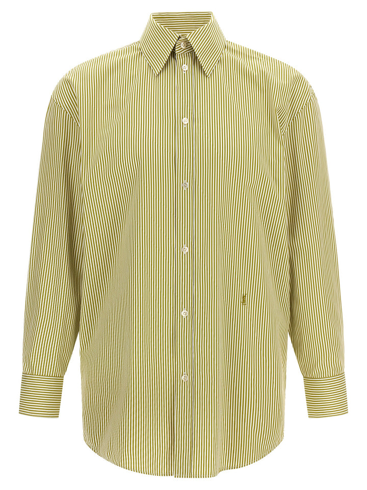 Saint Laurent Striped Shirt Shirt and Blouse - Green | 7c907f73ad9cb31f2db71e7518007706dd7f6f45