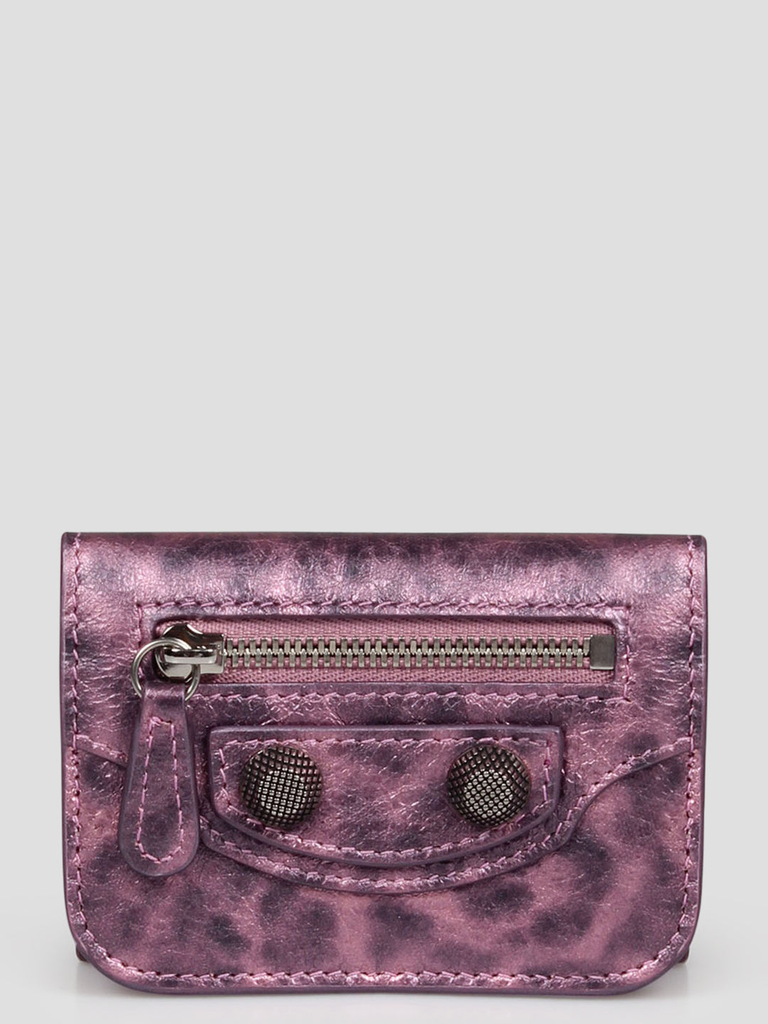 Le cagole metallized leather wallet