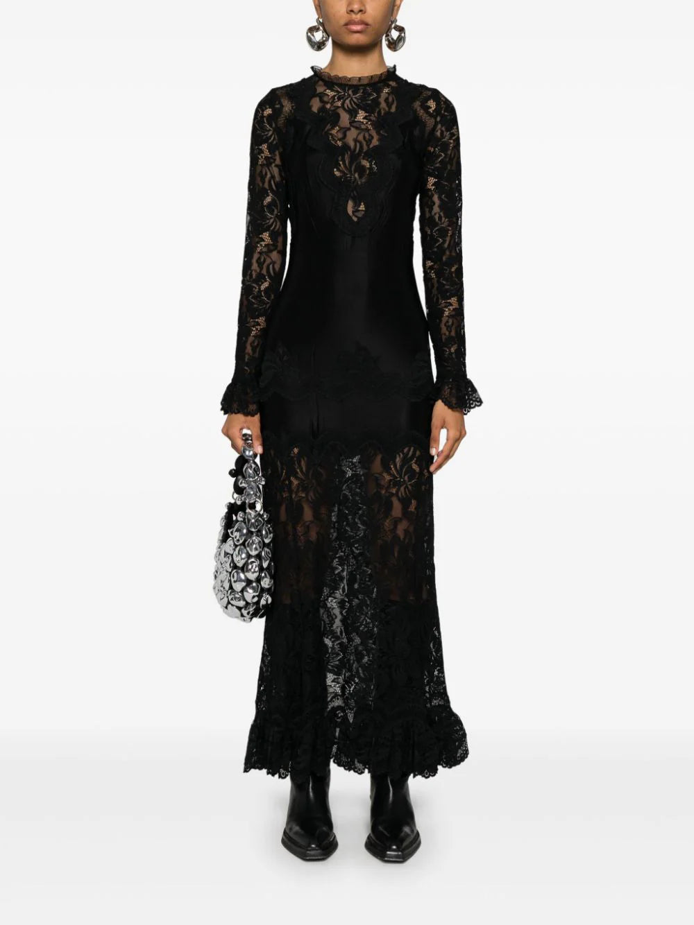 Long floral lace dress