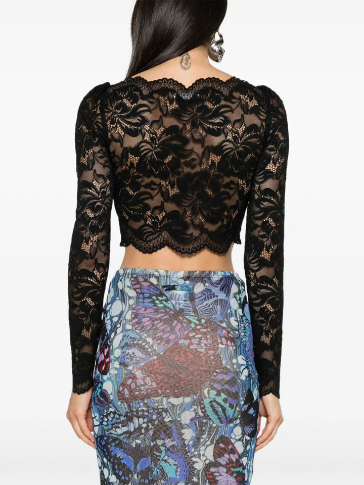 Crop top in floral lace