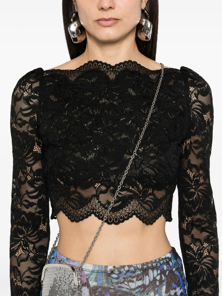 Crop top in floral lace