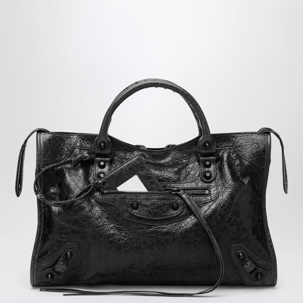 Le City Medium Lambskin Leather Handbag In Black