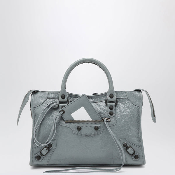 Small Le City Bag In Grey Blue Leather
