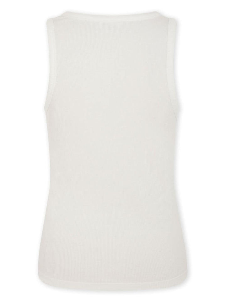 Asymmetrical tank top with gathering