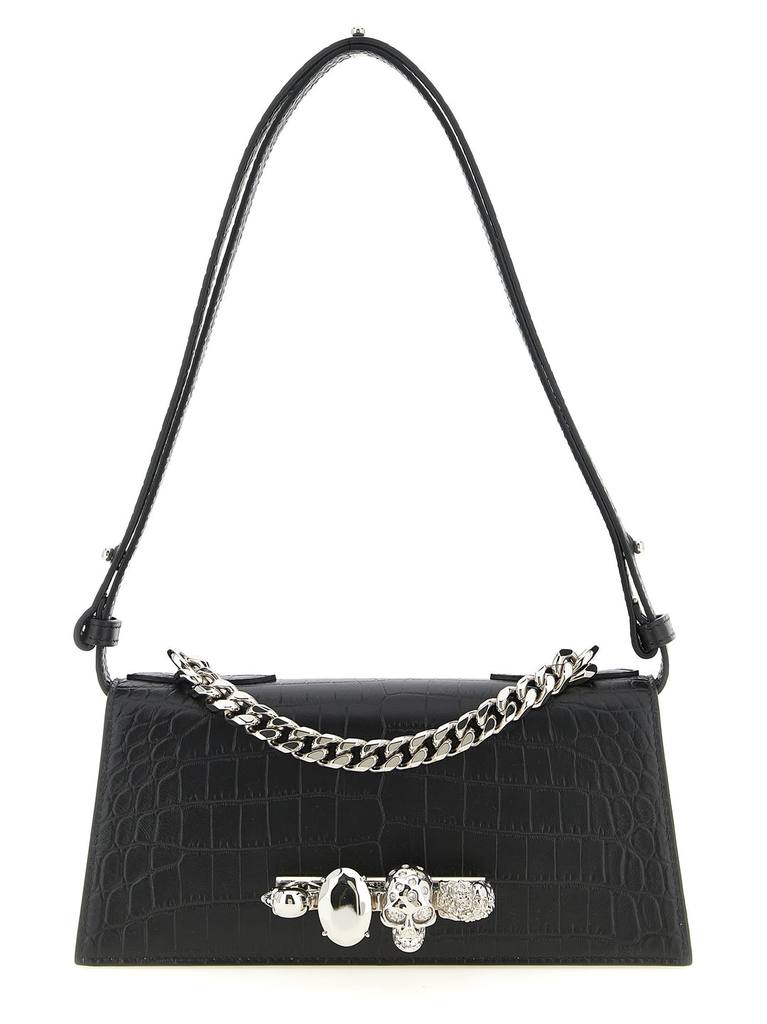 Mcqueen Jewelled Shoulder Bags - Black | 90c2803eeea8df030df18c72ca55ea476ad7b831